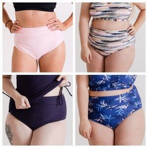 NWT 4 Pack High Waist Ruched Full Coverage Swimsuit Bikini Bottom 2XL